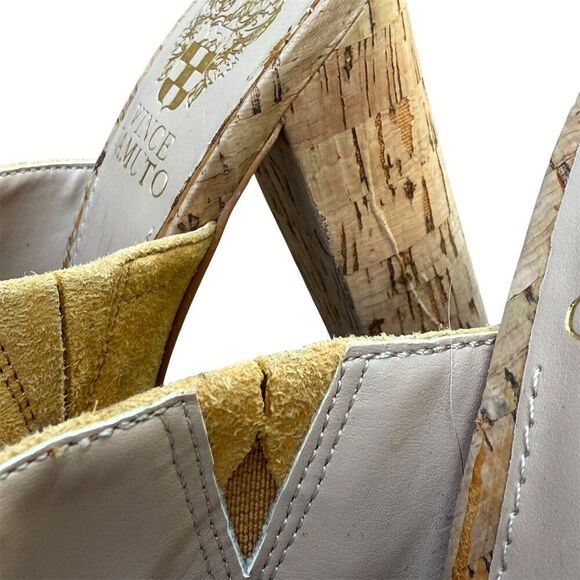 Vince Camuto Women's Color Block Suede Mules Multicolor Shoes Heels Size 7.5M - Picture 4 of 12